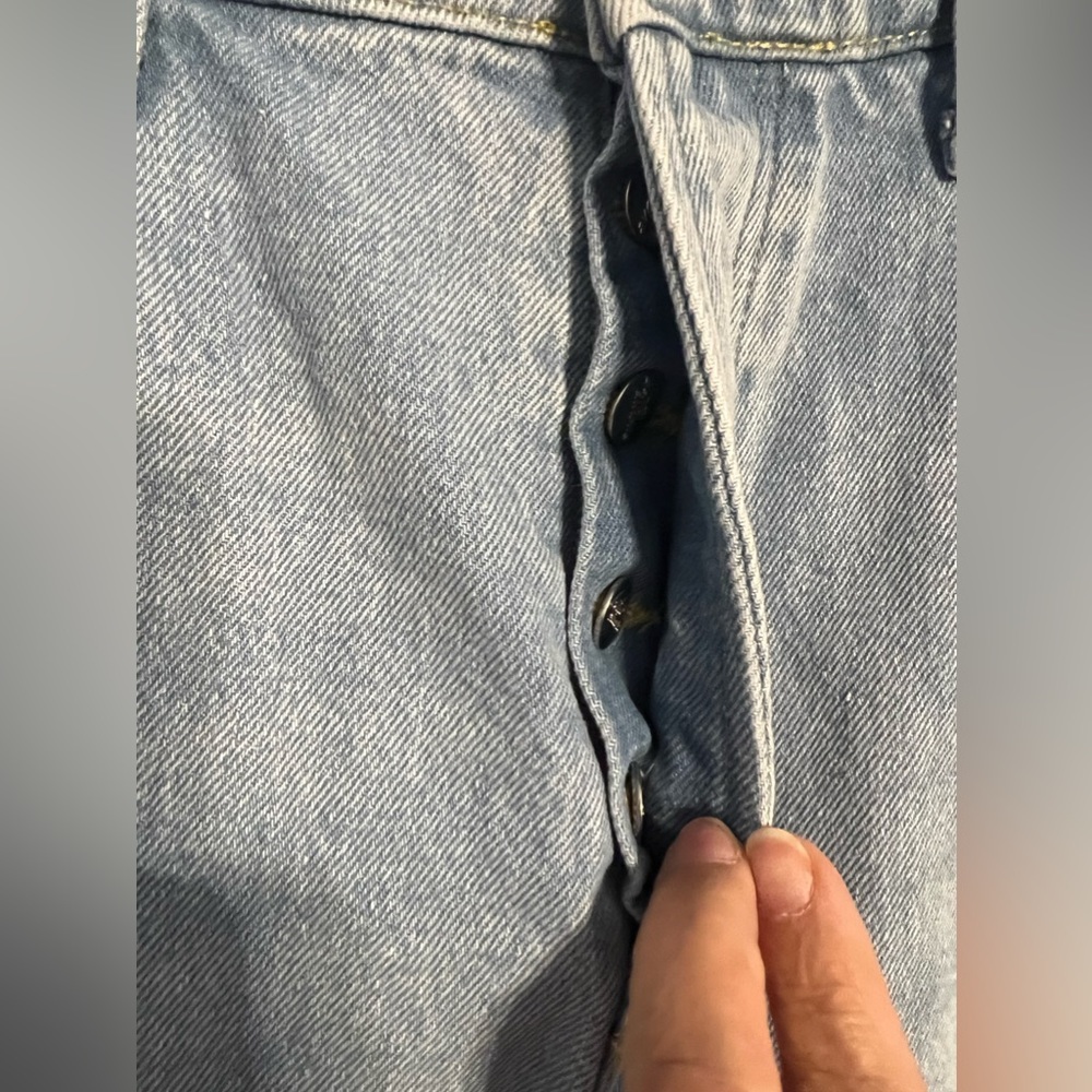 Betro Simone Jeans Button Fly Distressed Straight‎ Leg Mom Jeans Women’s Sz 32 - Picture 2 of 6